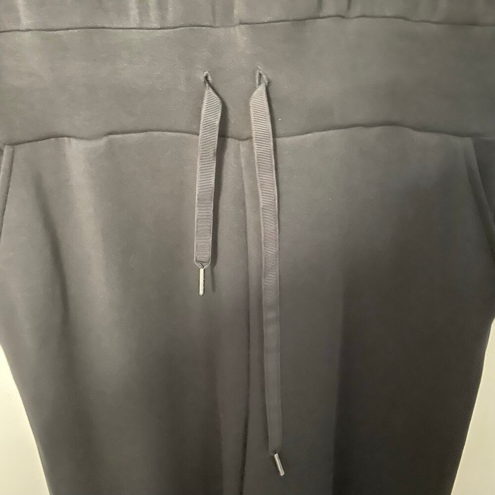 SPANX AirEssentials Jumpsuit 1X Petite Black Long Sleeve Wide Leg Drawstring - Picture 8 of 11